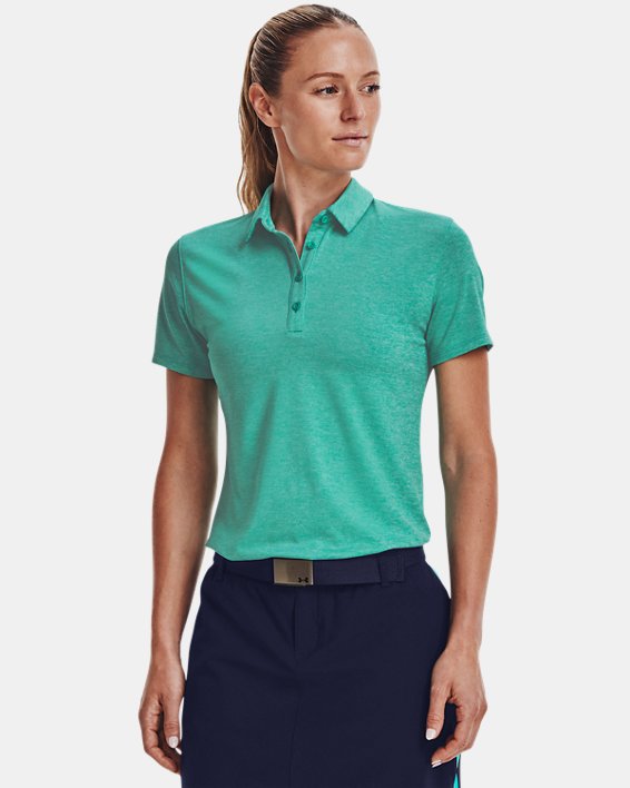 Women's UA Zinger Short Sleeve Polo, Green, pdpMainDesktop image number 0